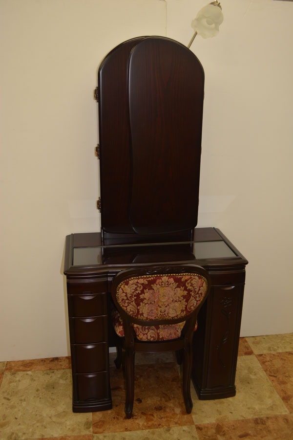 【大型配送料込】鏡台　三面鏡　満月　雲 三面鏡ノーブル（七分三面収納タイプ） - 鏡台・ドレッサーの専門店